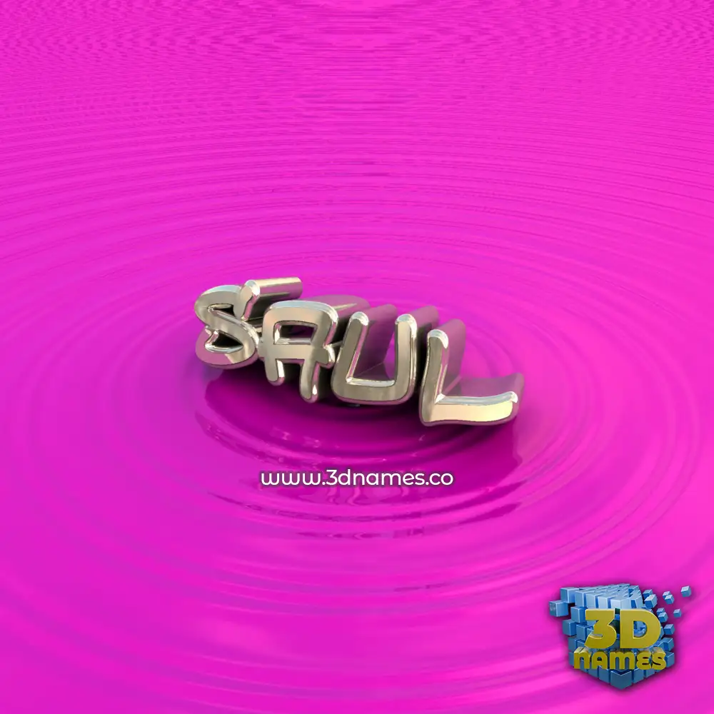 saul in Pink Graffiti style - 3D name wallpaper