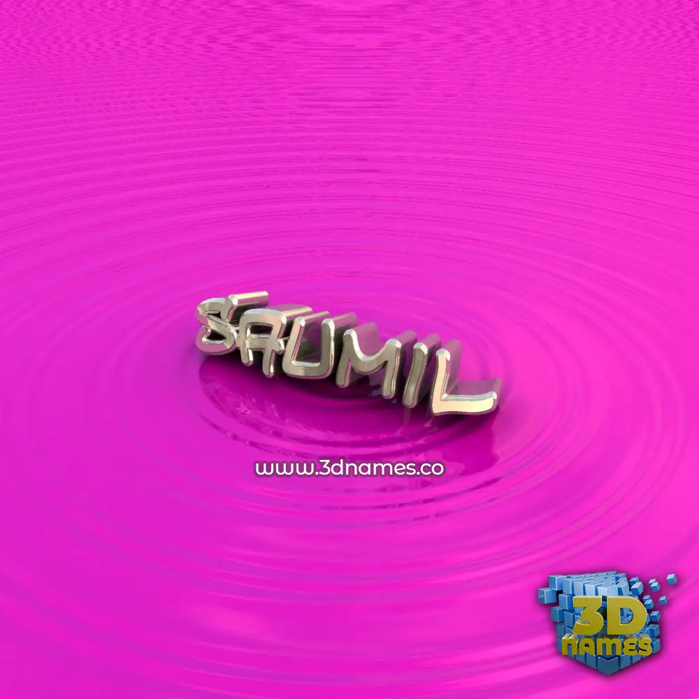saumil in Pink Graffiti style - 3D name wallpaper