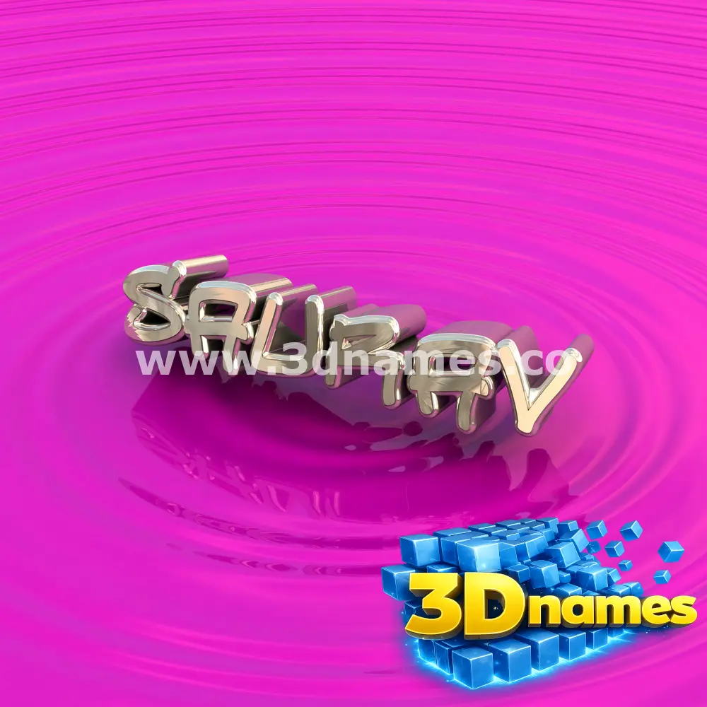 saurav in Pink Graffiti style - 3D name wallpaper