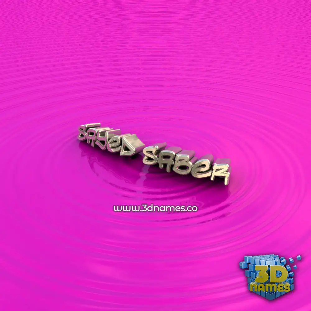 sayed saber in Pink Graffiti style - 3D name wallpaper