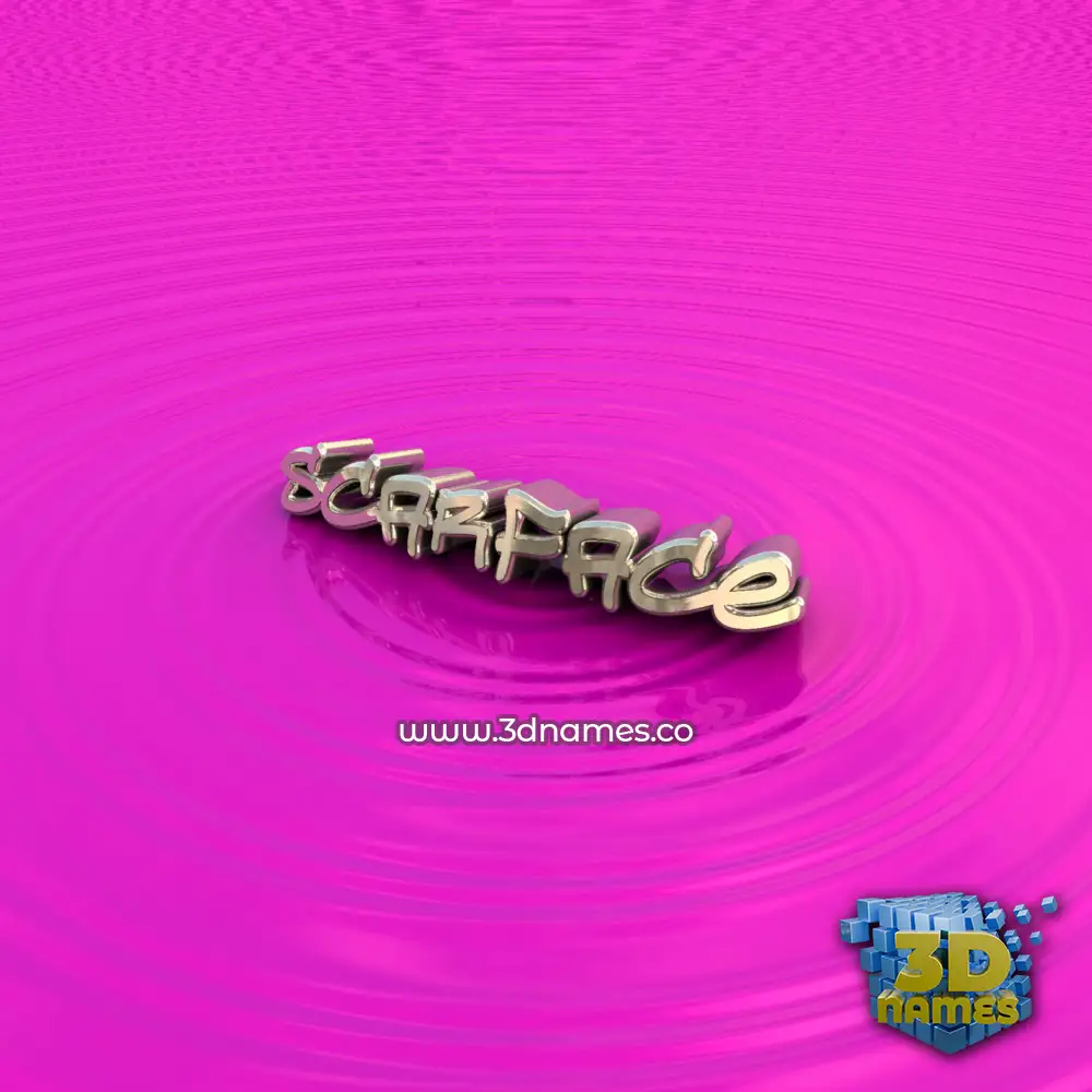 scarface in Pink Graffiti style - 3D name wallpaper