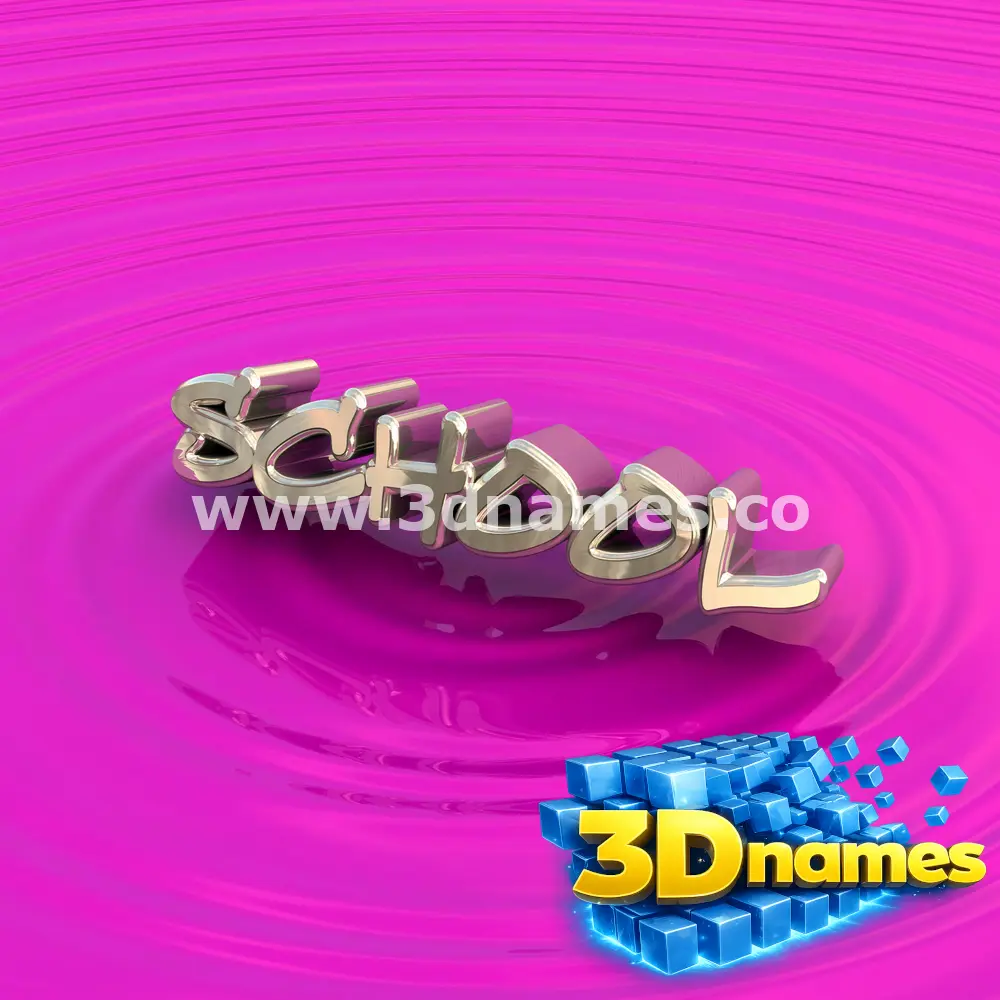 school in Pink Graffiti style - 3D name wallpaper