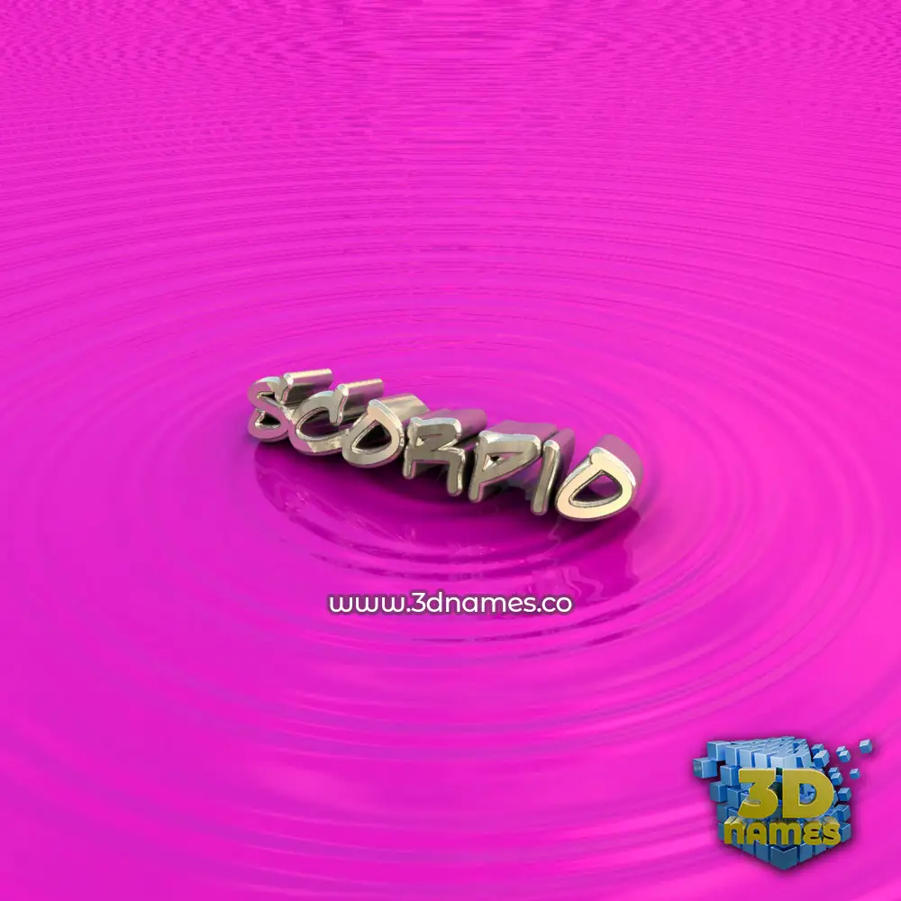 scorpio in Pink Graffiti style - 3D name wallpaper
