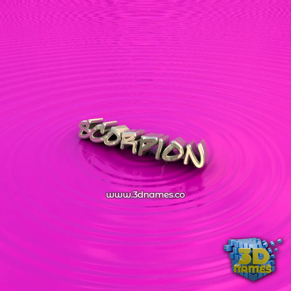 scorpion in Pink Graffiti style - 3D name wallpaper