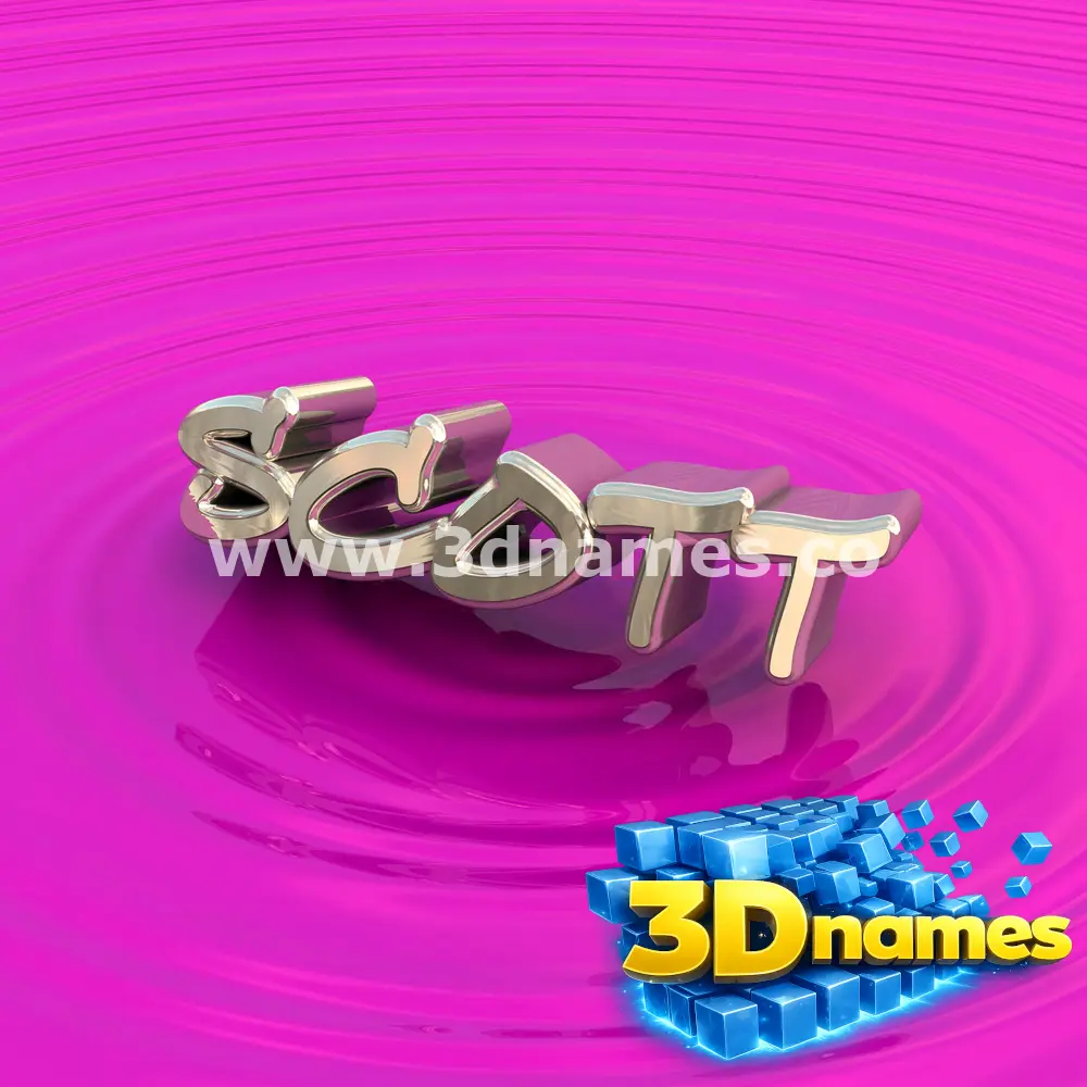 scott in Pink Graffiti style - 3D name wallpaper