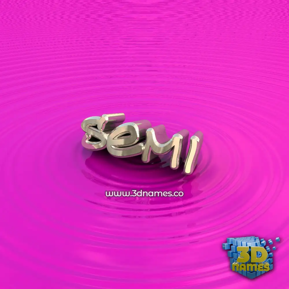 semi in Pink Graffiti style - 3D name wallpaper