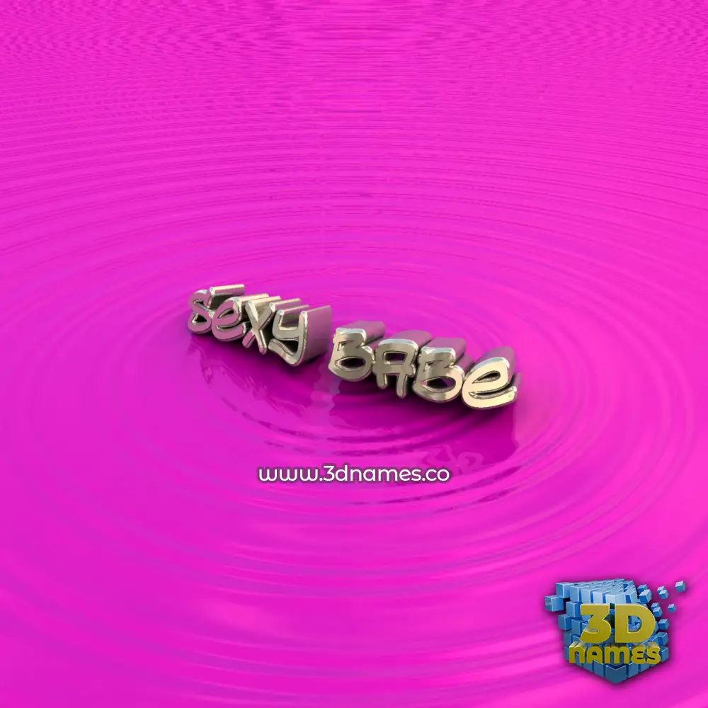 sexy babe in Pink Graffiti style - 3D name wallpaper