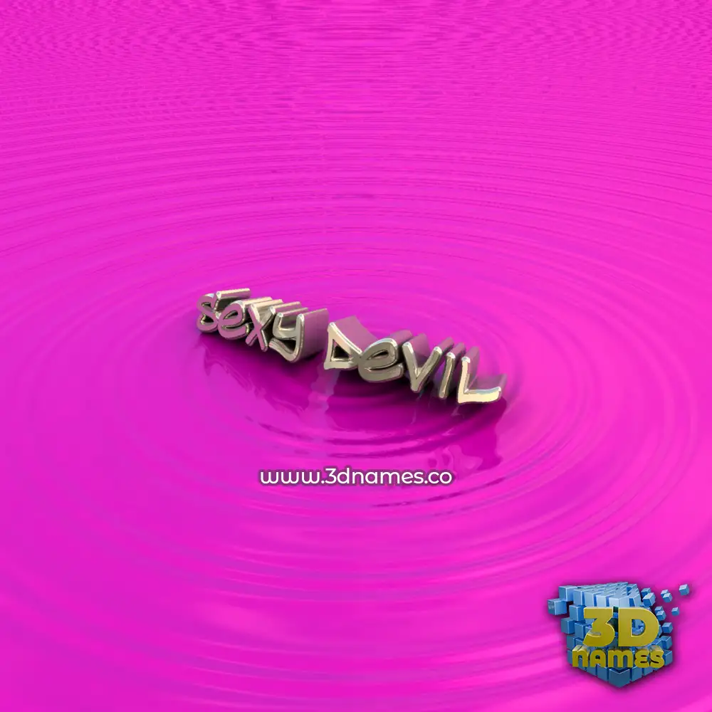 sexy devil in Pink Graffiti style - 3D name wallpaper