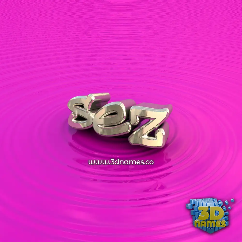 sez in Pink Graffiti style - 3D name wallpaper