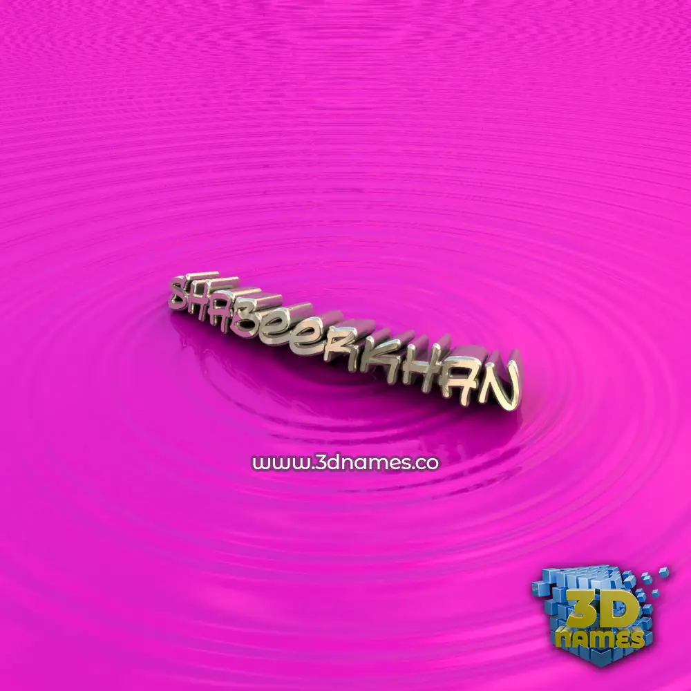 shabeerkhan in Pink Graffiti style - 3D name wallpaper