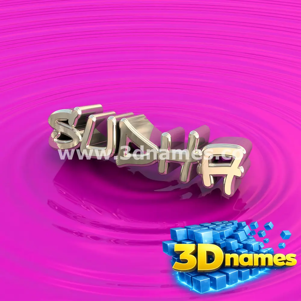 sudha in Pink Graffiti style - 3D name wallpaper