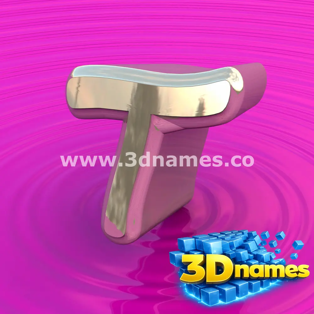 t in Pink Graffiti style - 3D name wallpaper