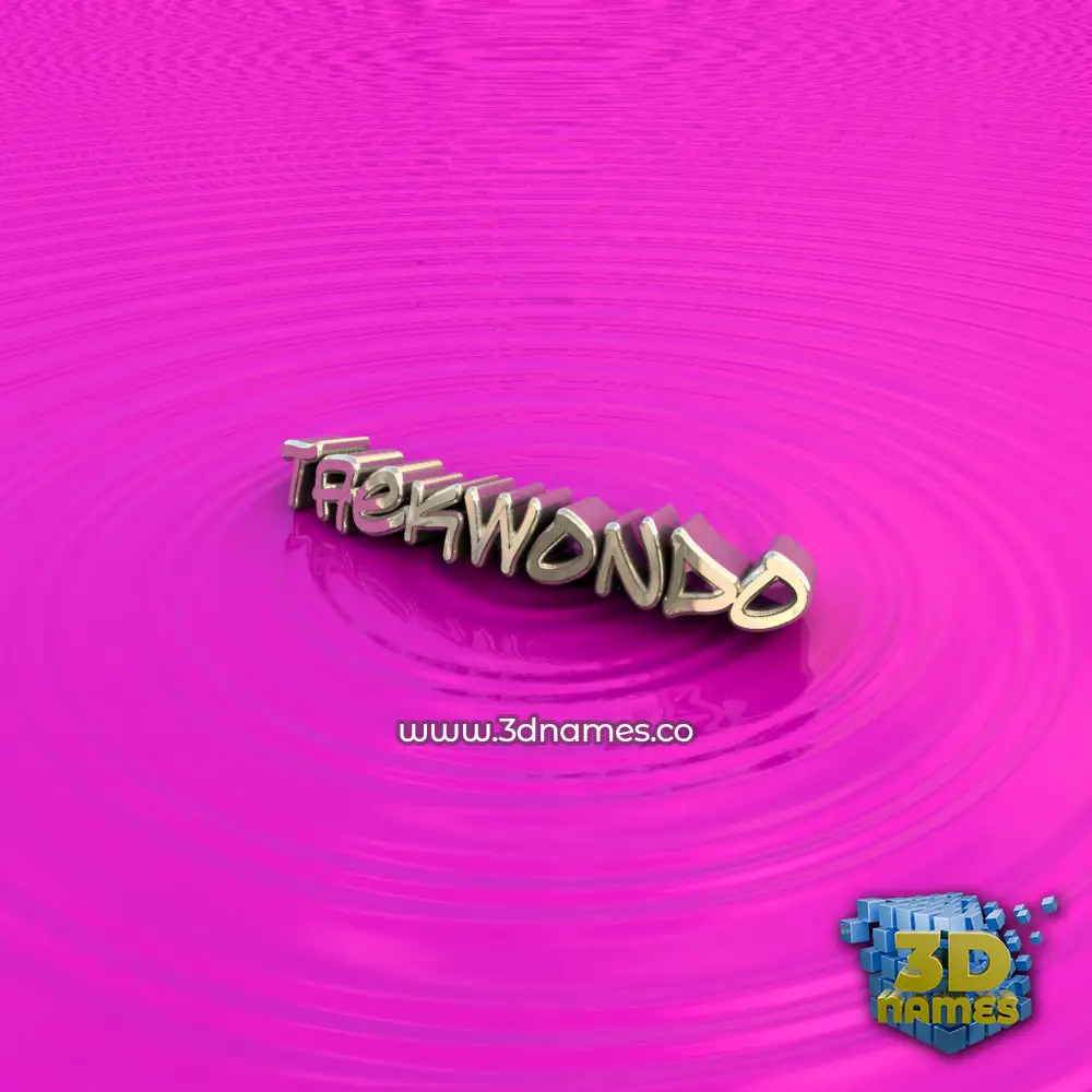 taekwondo in Pink Graffiti style - 3D name wallpaper