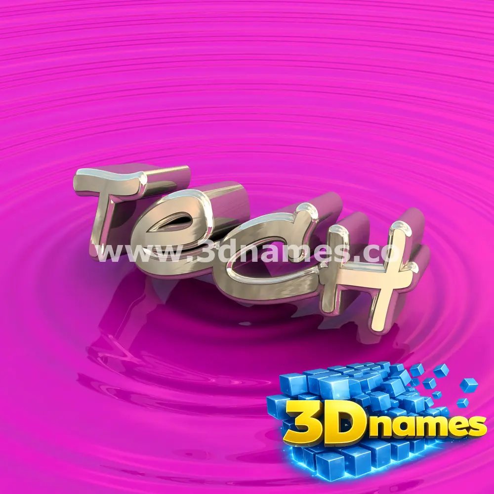 tech in Pink Graffiti style - 3D name wallpaper