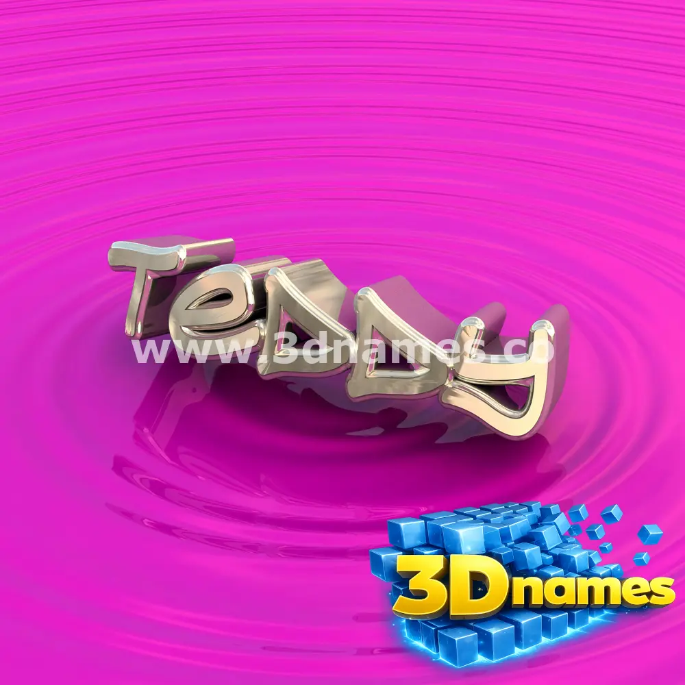 teddy in Pink Graffiti style - 3D name wallpaper