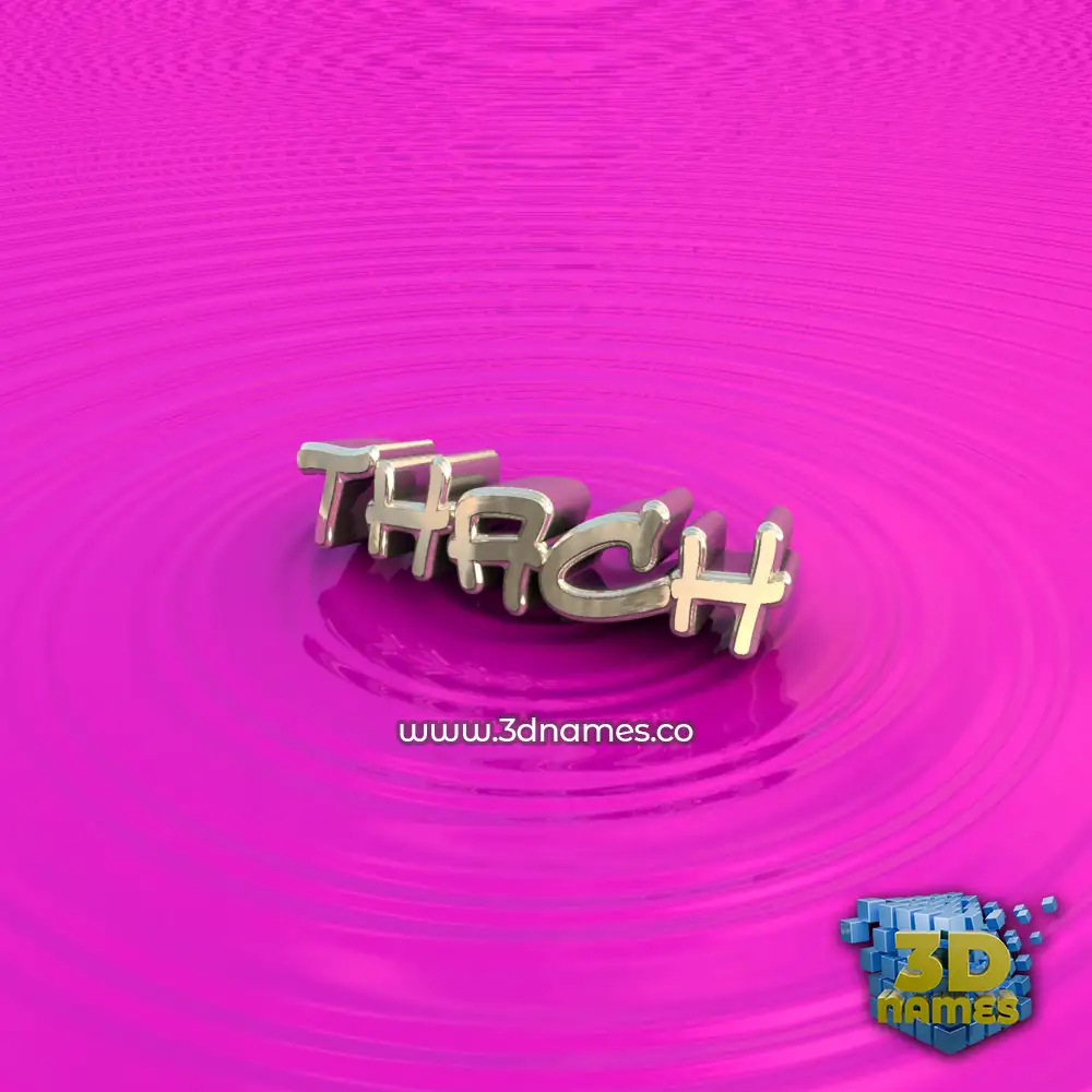thach in Pink Graffiti style - 3D name wallpaper