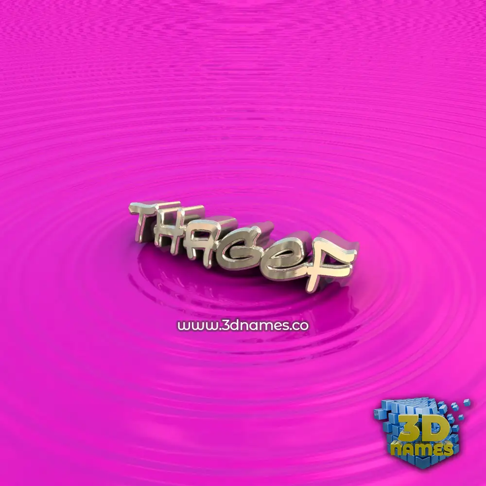 thagef in Pink Graffiti style - 3D name wallpaper