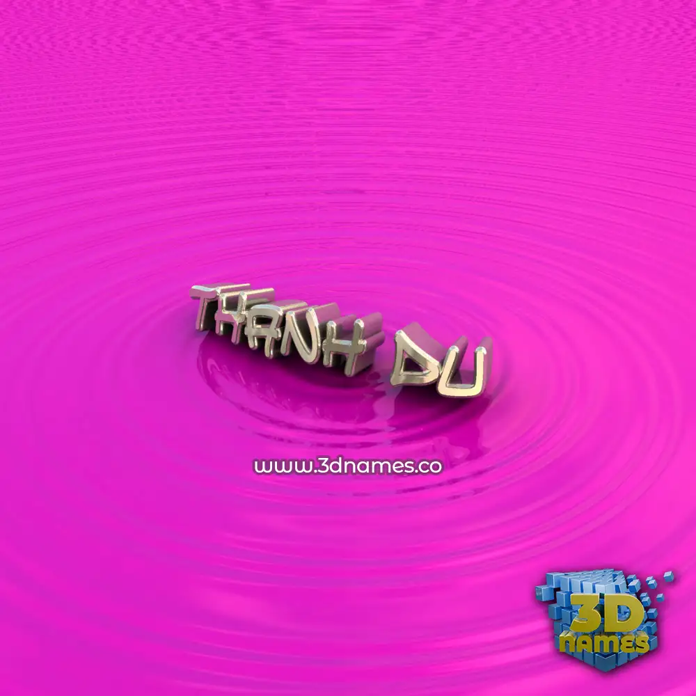 thanh du in Pink Graffiti style - 3D name wallpaper