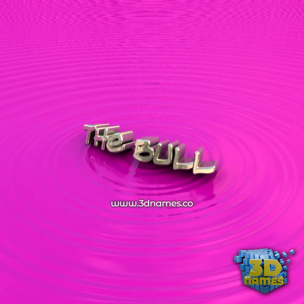 the bull in Pink Graffiti style - 3D name wallpaper