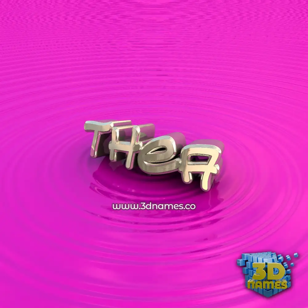 thea in Pink Graffiti style - 3D name wallpaper