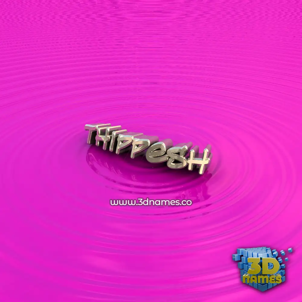 thippesh in Pink Graffiti style - 3D name wallpaper