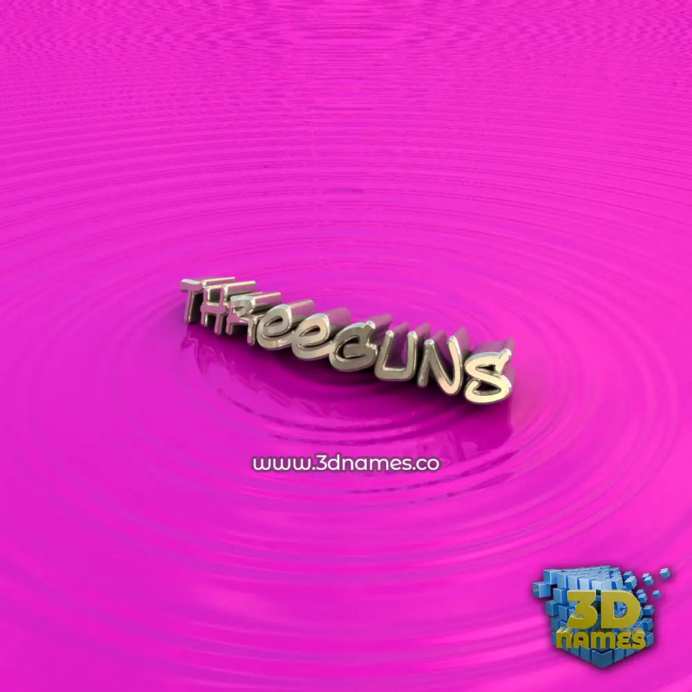 threeguns in Pink Graffiti style - 3D name wallpaper