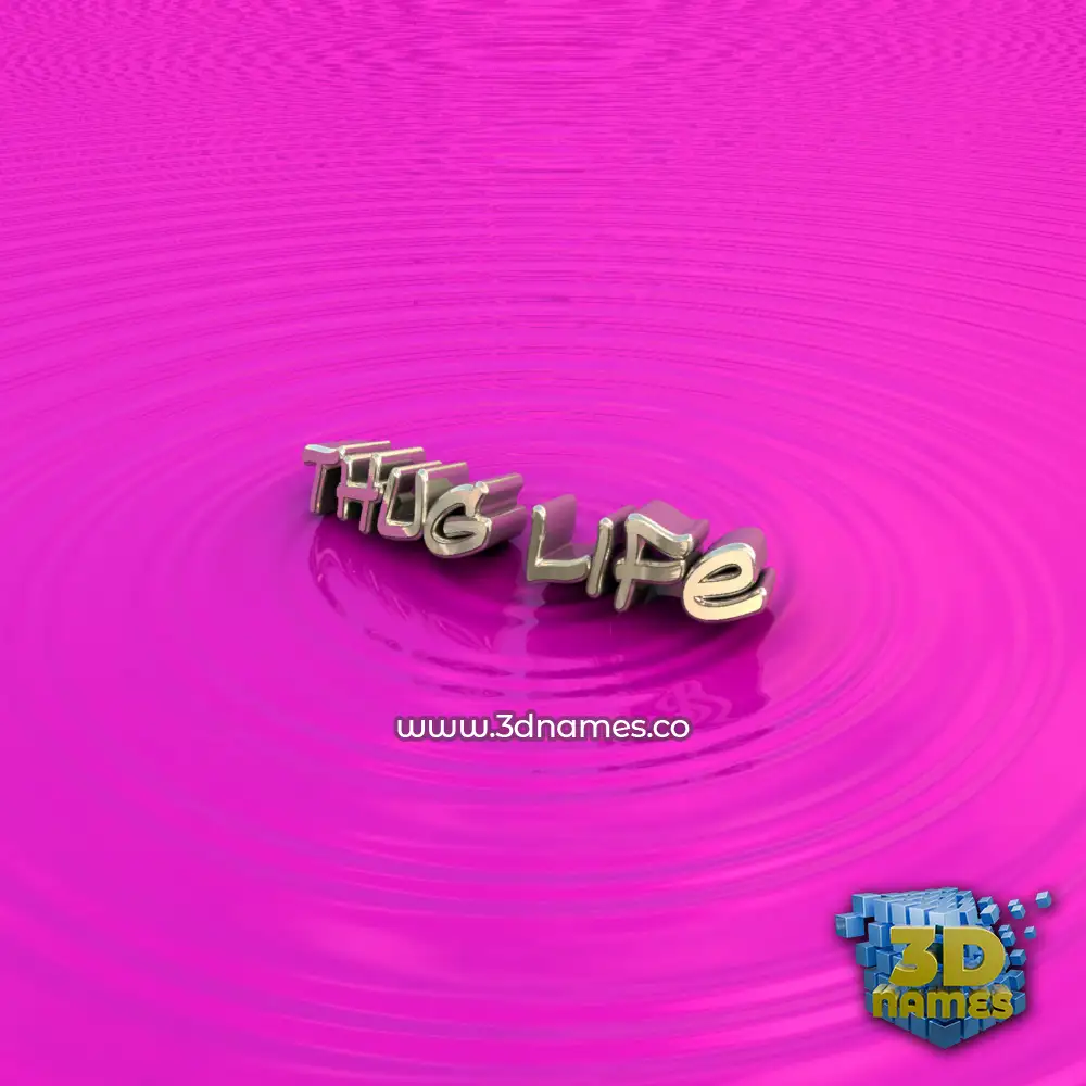 thug life in Pink Graffiti style - 3D name wallpaper