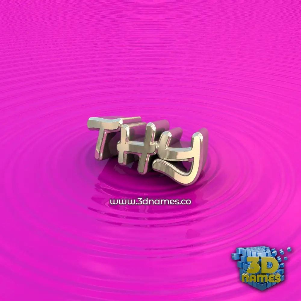 thy in Pink Graffiti style - 3D name wallpaper
