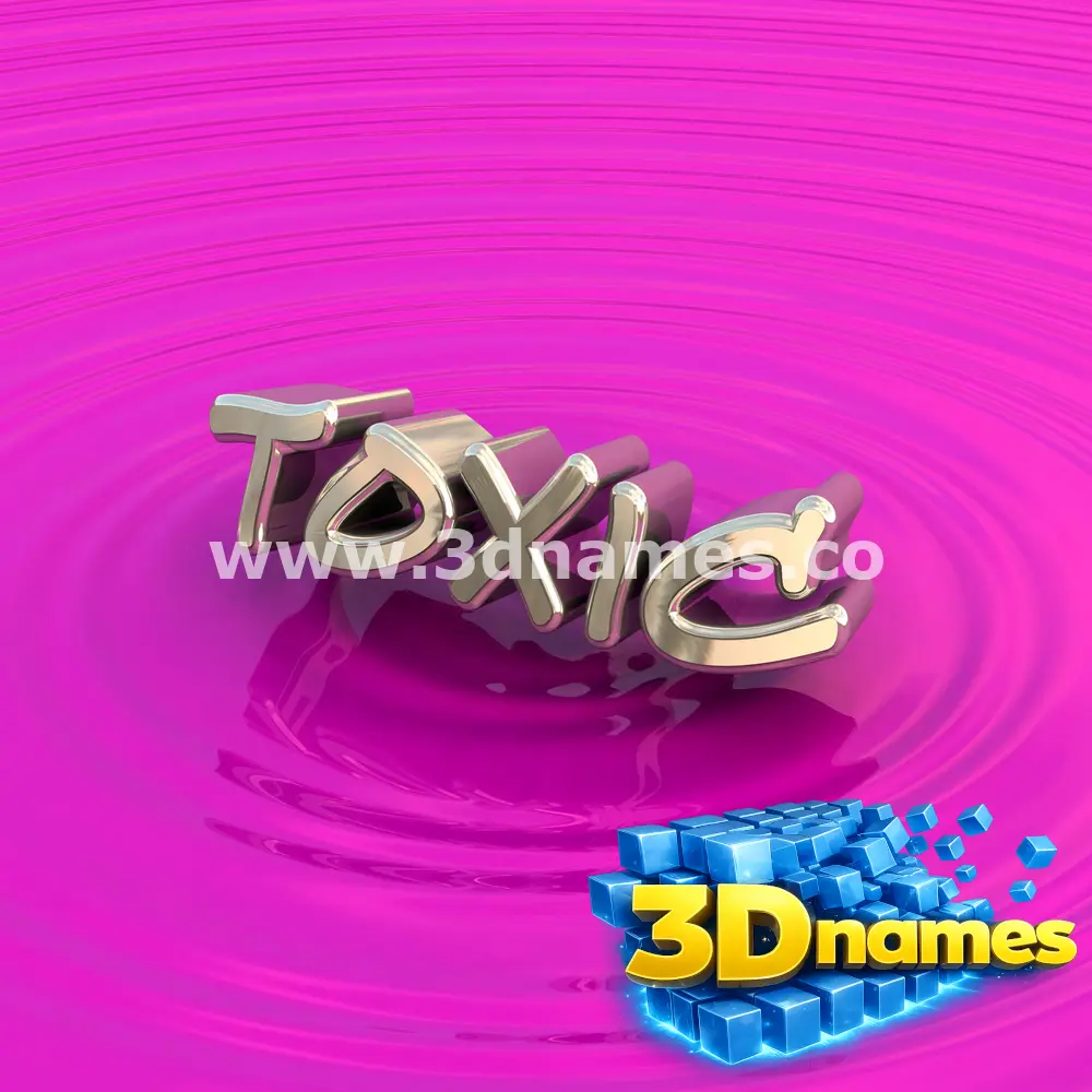 toxic in Pink Graffiti style - 3D name wallpaper
