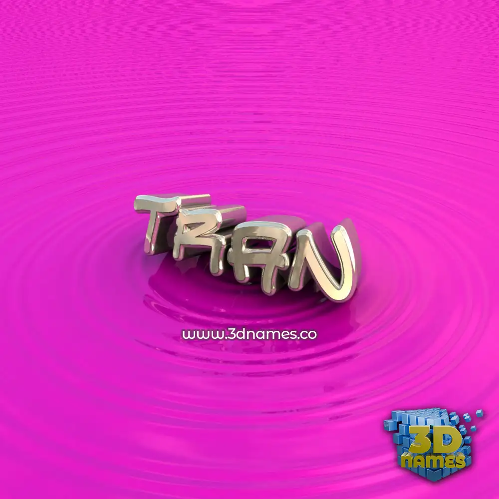 tran in Pink Graffiti style - 3D name wallpaper