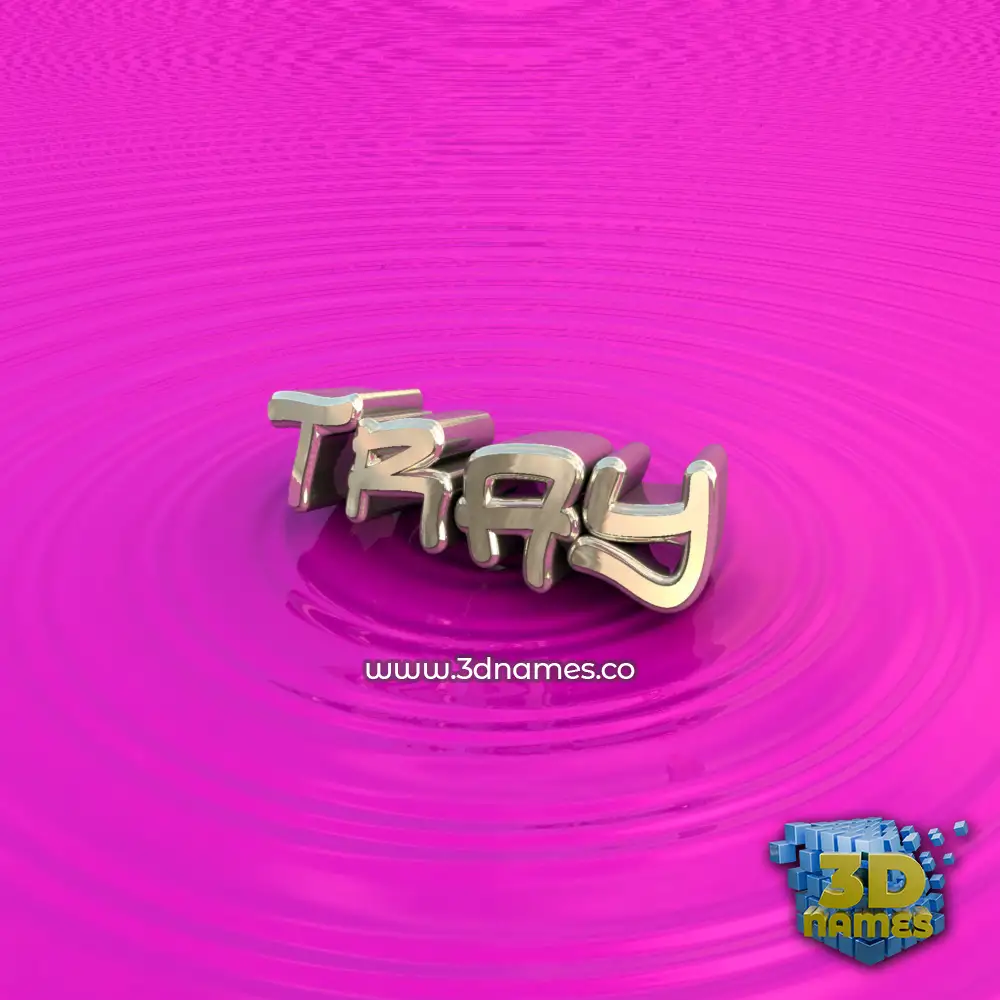 tray in Pink Graffiti style - 3D name wallpaper
