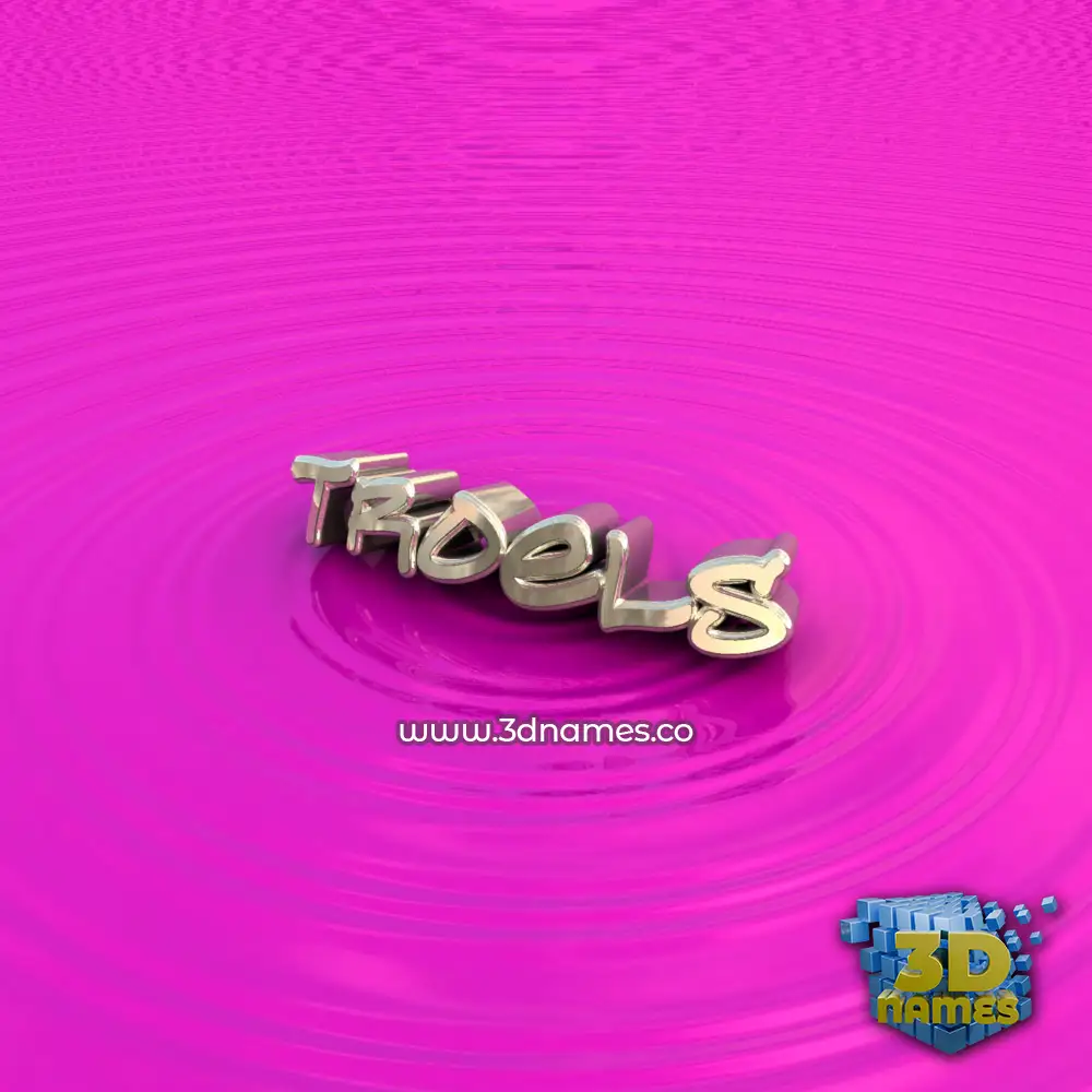troels in Pink Graffiti style - 3D name wallpaper