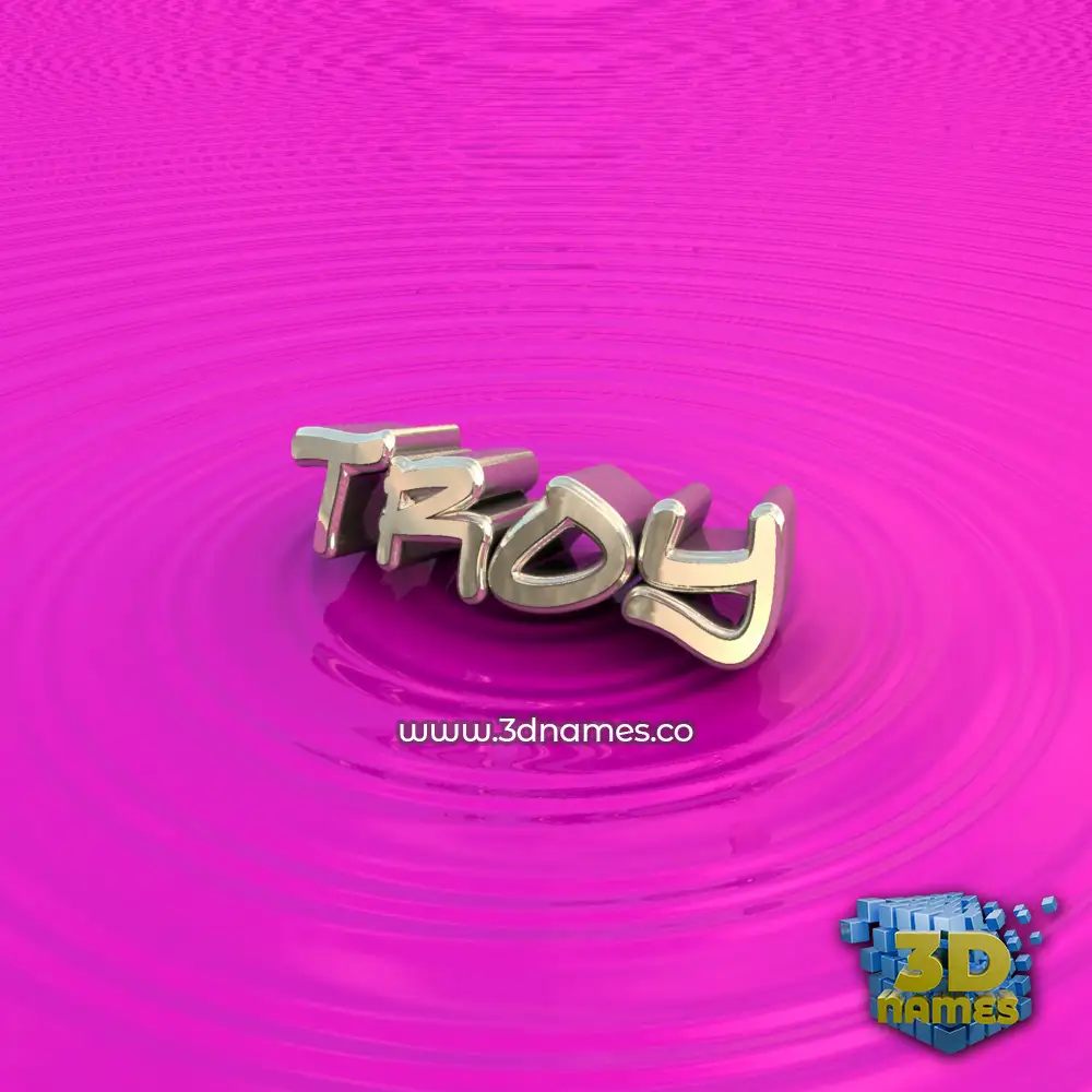 troy in Pink Graffiti style - 3D name wallpaper