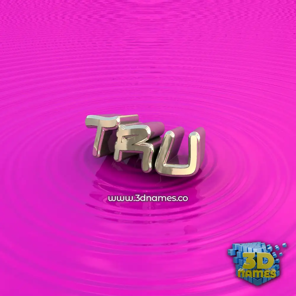 tru in Pink Graffiti style - 3D name wallpaper