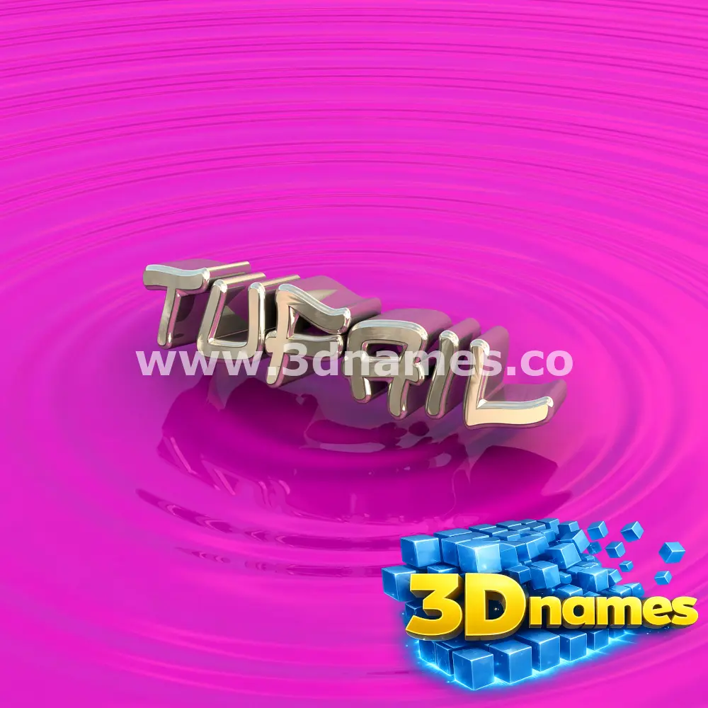 tufail in Pink Graffiti style - 3D name wallpaper