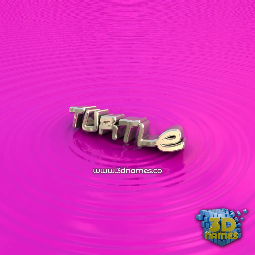 turtle in Pink Graffiti style - 3D name wallpaper