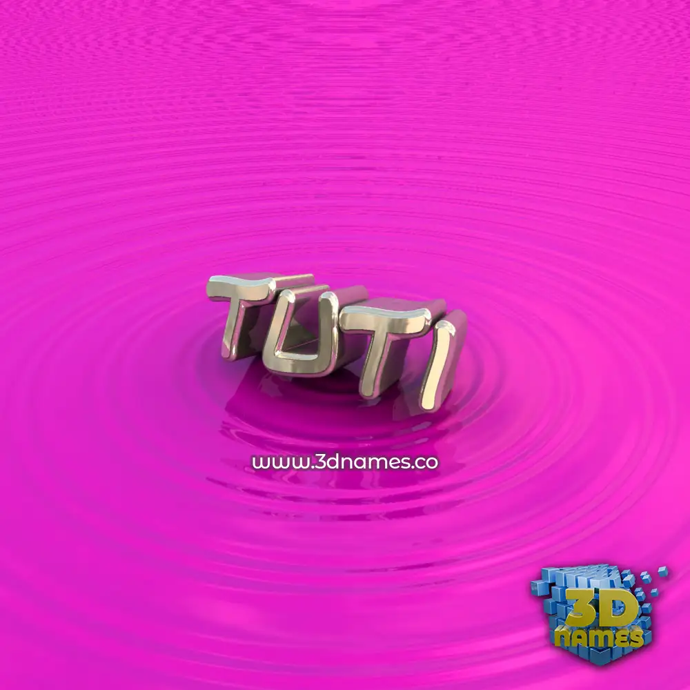 tuti in Pink Graffiti style - 3D name wallpaper