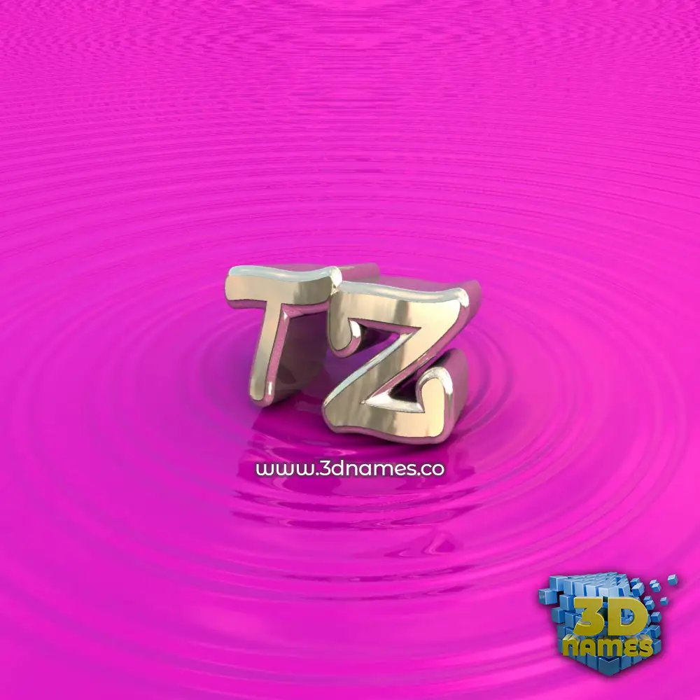 tz in Pink Graffiti style - 3D name wallpaper