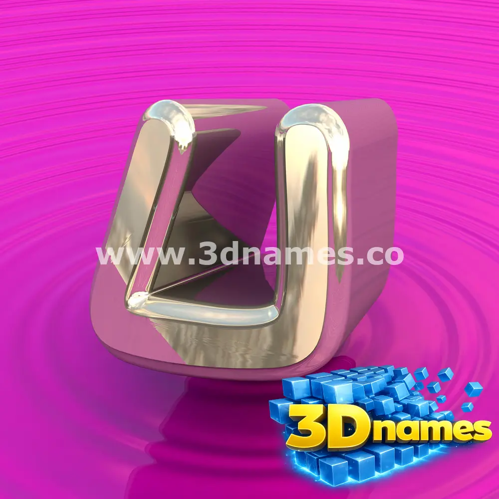 u in Pink Graffiti style - 3D name wallpaper