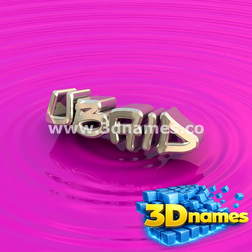 ubaid in Pink Graffiti style - 3D name wallpaper