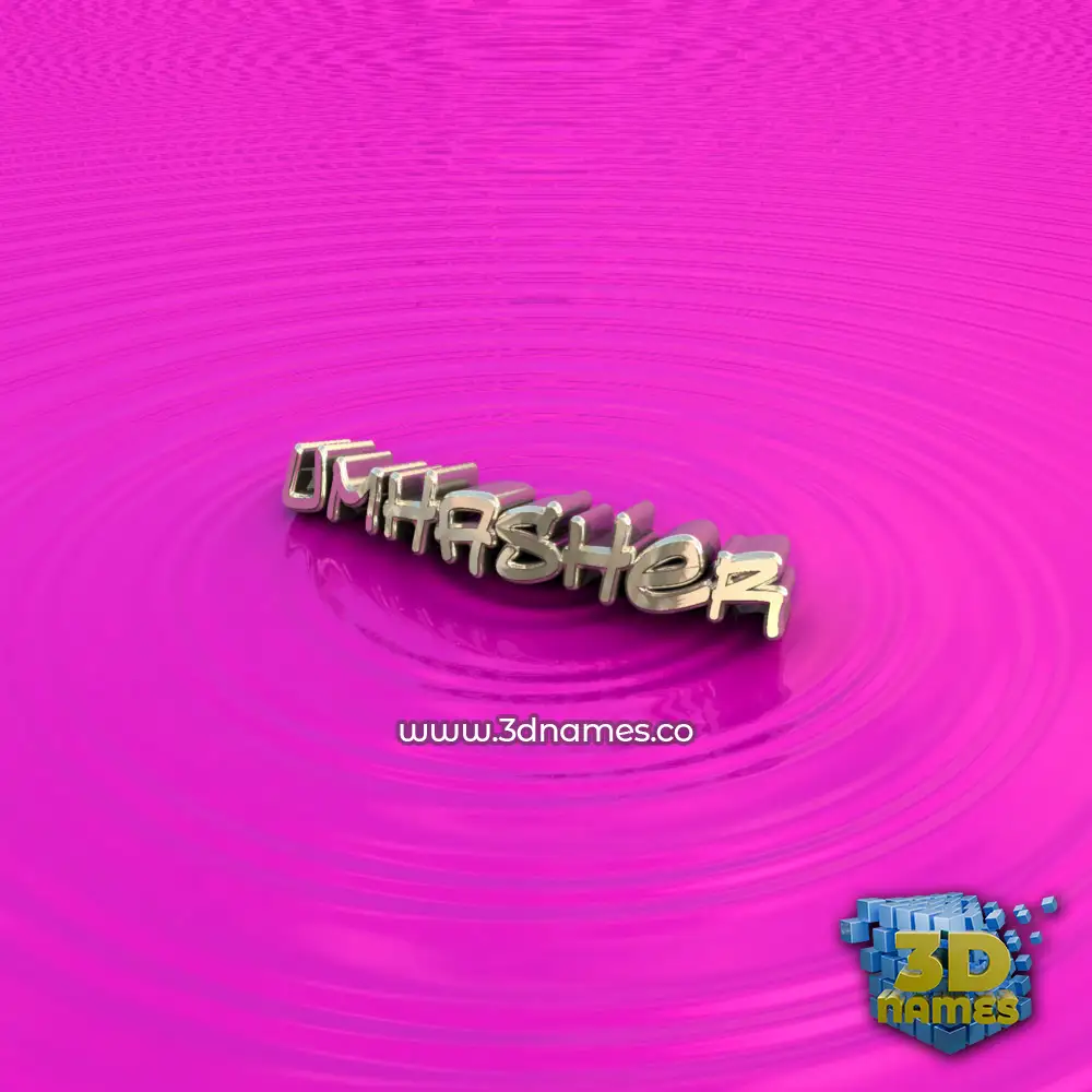 umhasher in Pink Graffiti style - 3D name wallpaper