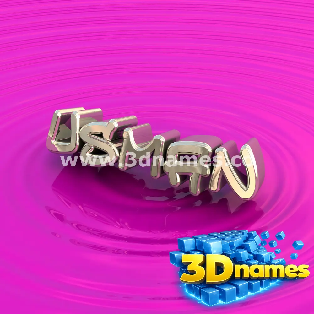 usman in Pink Graffiti style - 3D name wallpaper