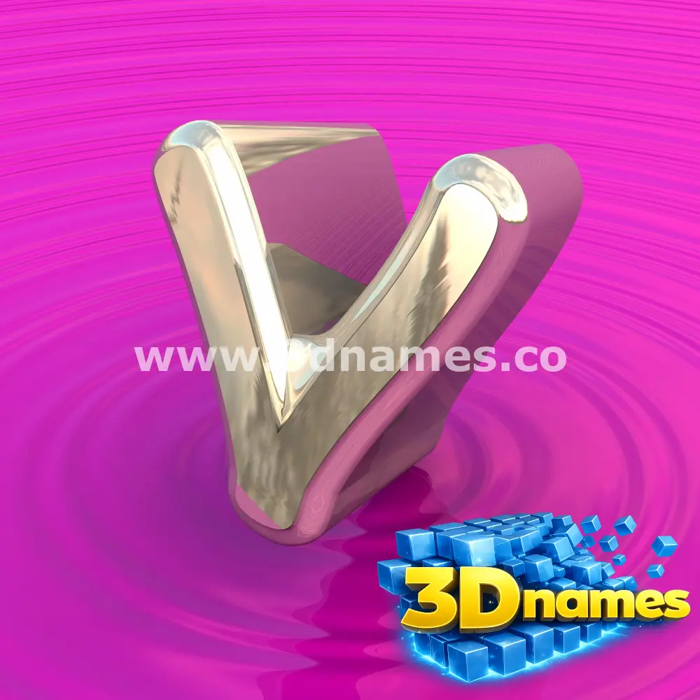 v in Pink Graffiti style - 3D name wallpaper