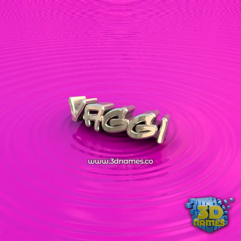 vaggi in Pink Graffiti style - 3D name wallpaper