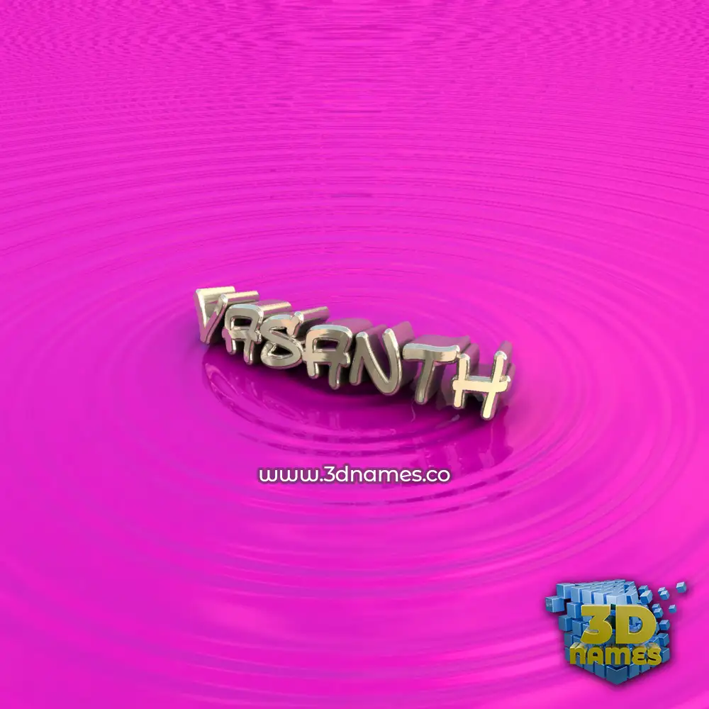 vasanth in Pink Graffiti style - 3D name wallpaper