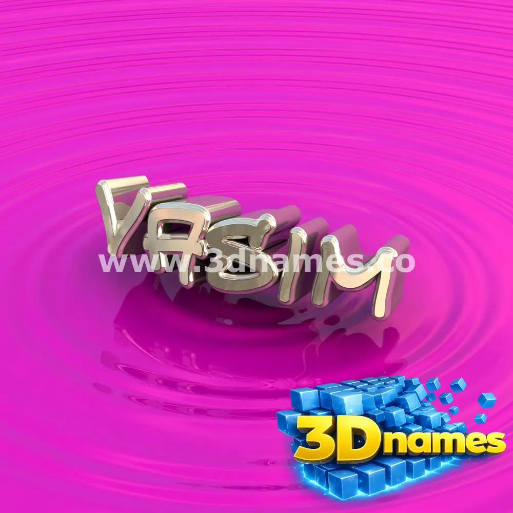 vasim in Pink Graffiti style - 3D name wallpaper