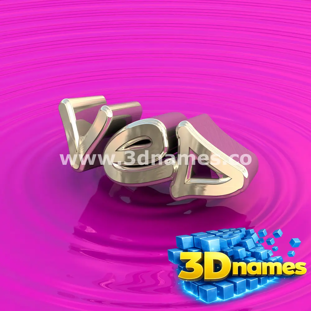 ved in Pink Graffiti style - 3D name wallpaper
