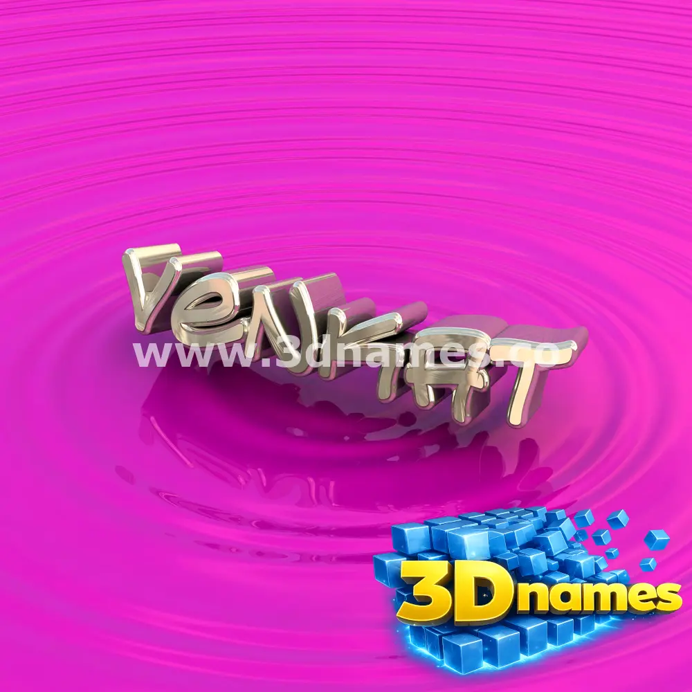 venkat in Pink Graffiti style - 3D name wallpaper