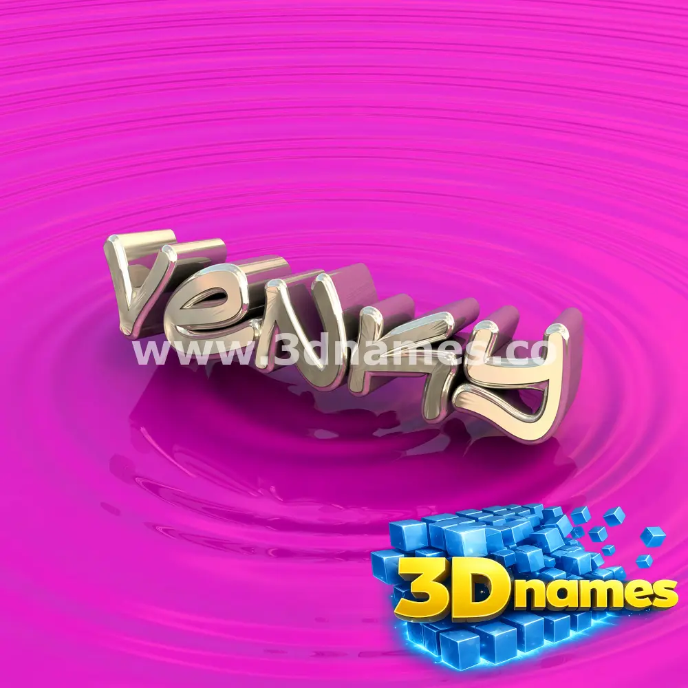 venky in Pink Graffiti style - 3D name wallpaper