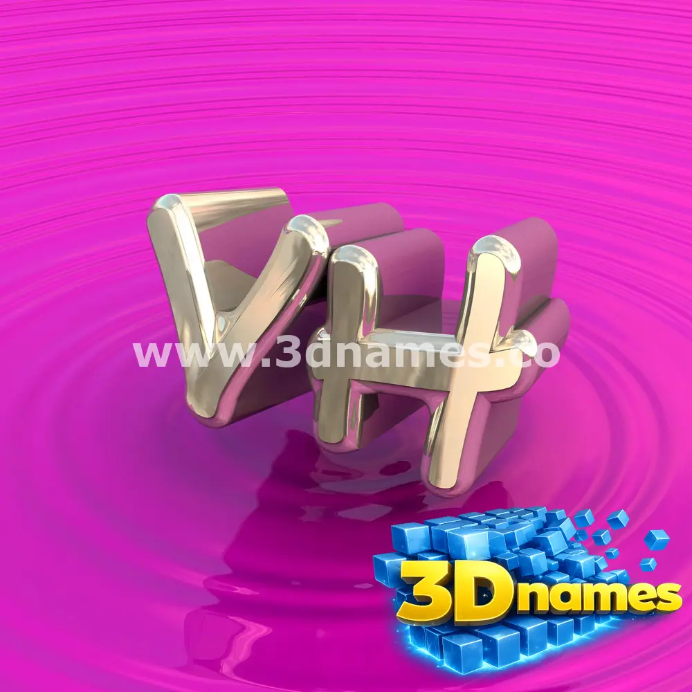 vh in Pink Graffiti style - 3D name wallpaper